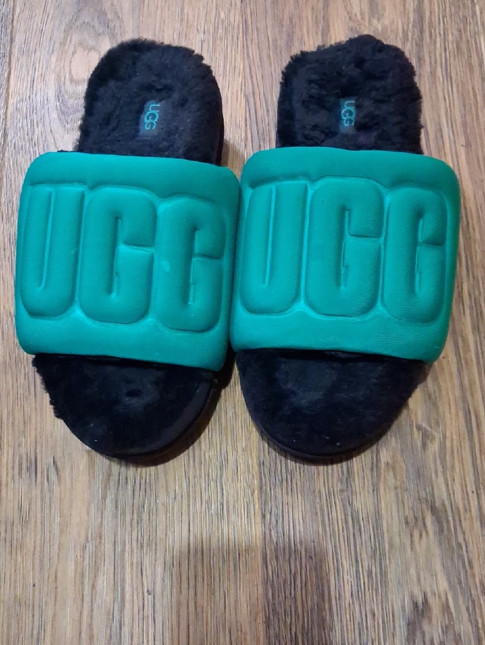 UGG Emerald Green Puffer Logo Slide